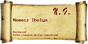 Nemecz Ibolya névjegykártya